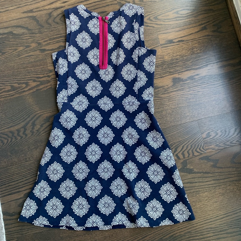 Preppy knit mini dress navy/white Small